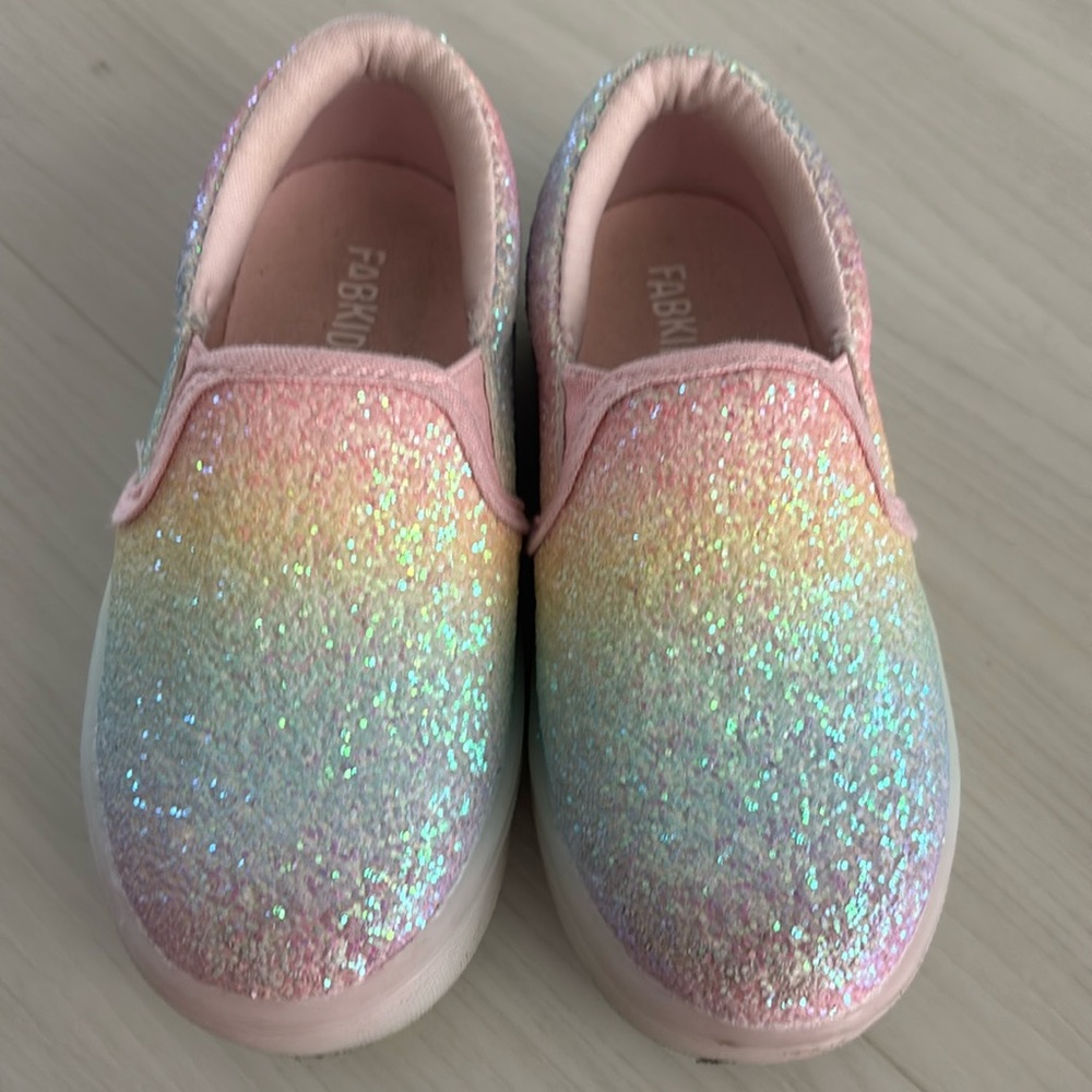 Fab kids light up sparkle slip on shoes